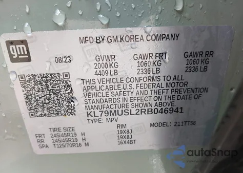 2024 Chevrolet Trailblazer Awd Rs from USA, damaged, VIN KL79MUSL2RB046941